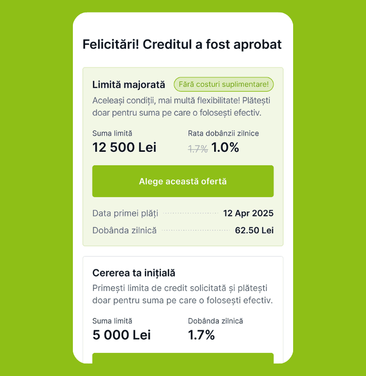 Primește banii pe card sau în cont
