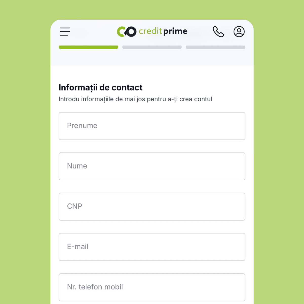 Completează formularul online. 